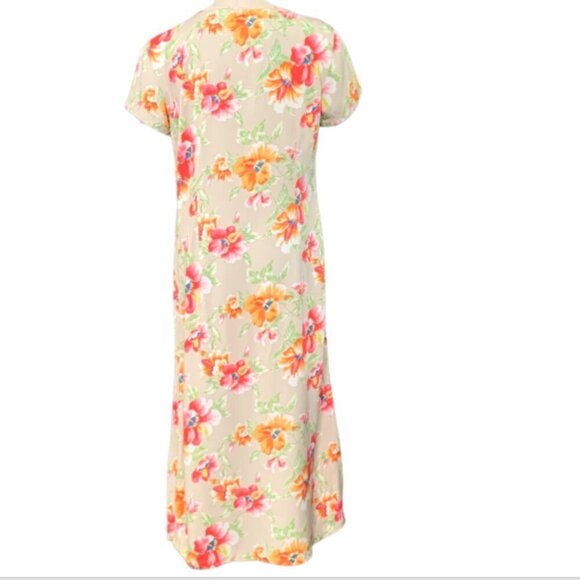 Liz Claiborne Floral Button Down Midi/Maxi Dress Pockets Sz 10P 58A - Picture 4 of 9